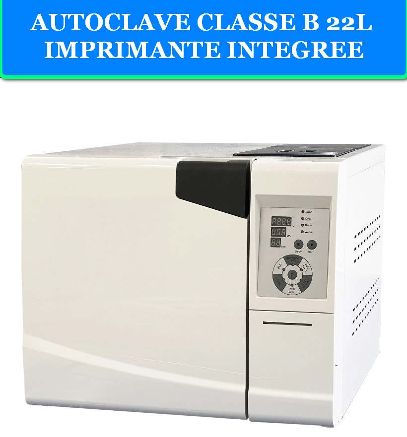 AUTOCLAVE CLASSE B 22L LED NOIR IMPRIMANTE INTEGREE