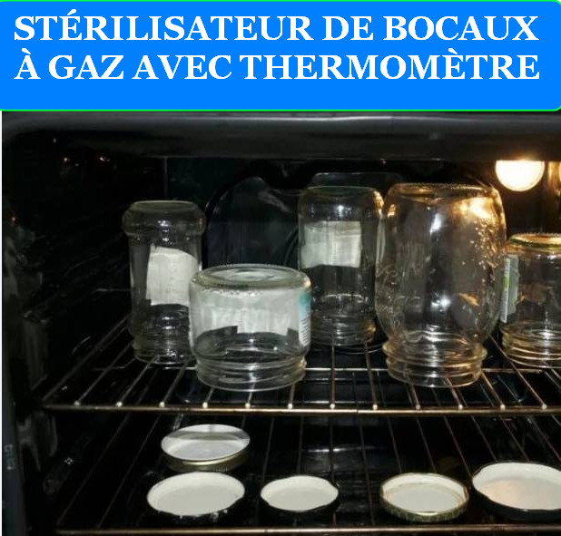STÉRILISATEUR DE BOCAUX À GAZ AVEC THERMOMÈTRE
