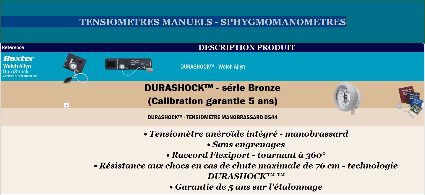 TENSIOMETRES MANUELS - SPHYGMOMANOMETRES