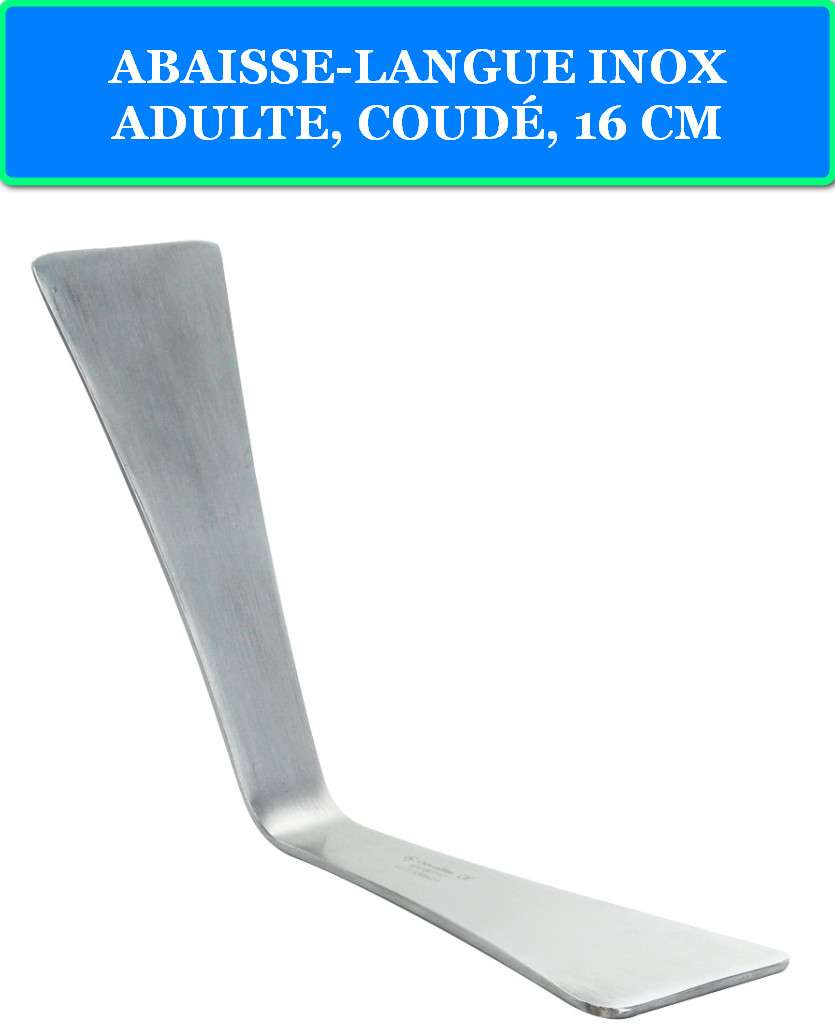 ABAISSE-LANGUE INOX ADULTE, COUDÉ, 16 CM 3 ABAISSE-LANGUE INOX ADULTE, COUDÉ, 16 CM