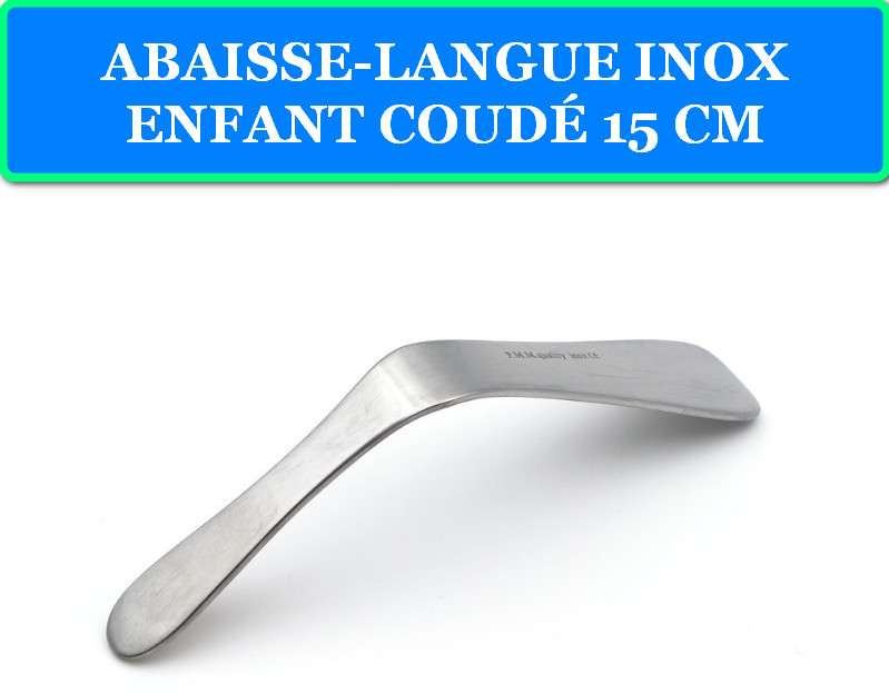ABAISSE-LANGUE INOX ENFANT COUDÉ 15 CM