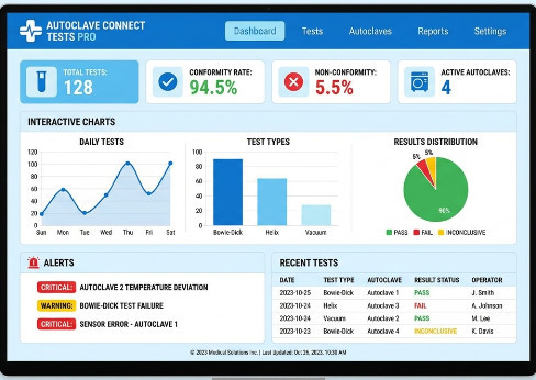 AUTOCLAVE CONNECT TESTS PRO 1 DASHBOARD MODULE